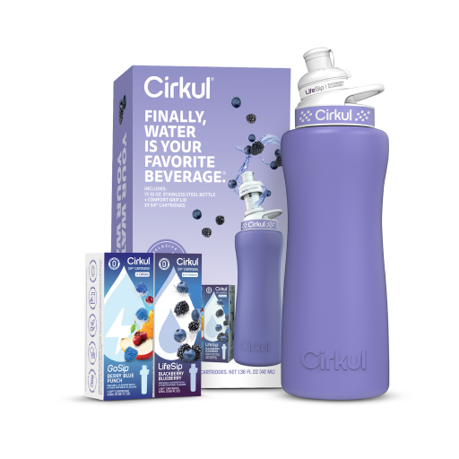 32oz. Matte Periwinkle Stainless Steel Bottle Starter Kit F4